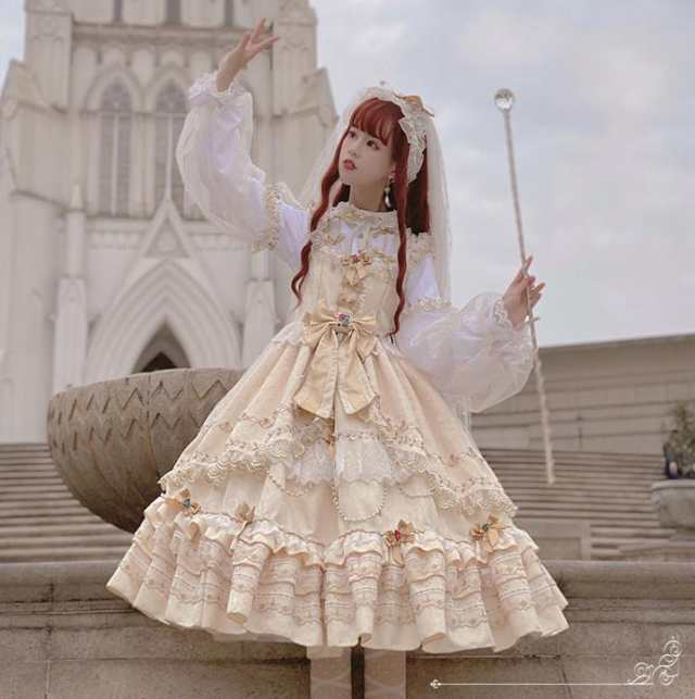 JSK花嫁春夏ワンカラーゴスロリワンピース ロリィタ Lolita ロリータ ...